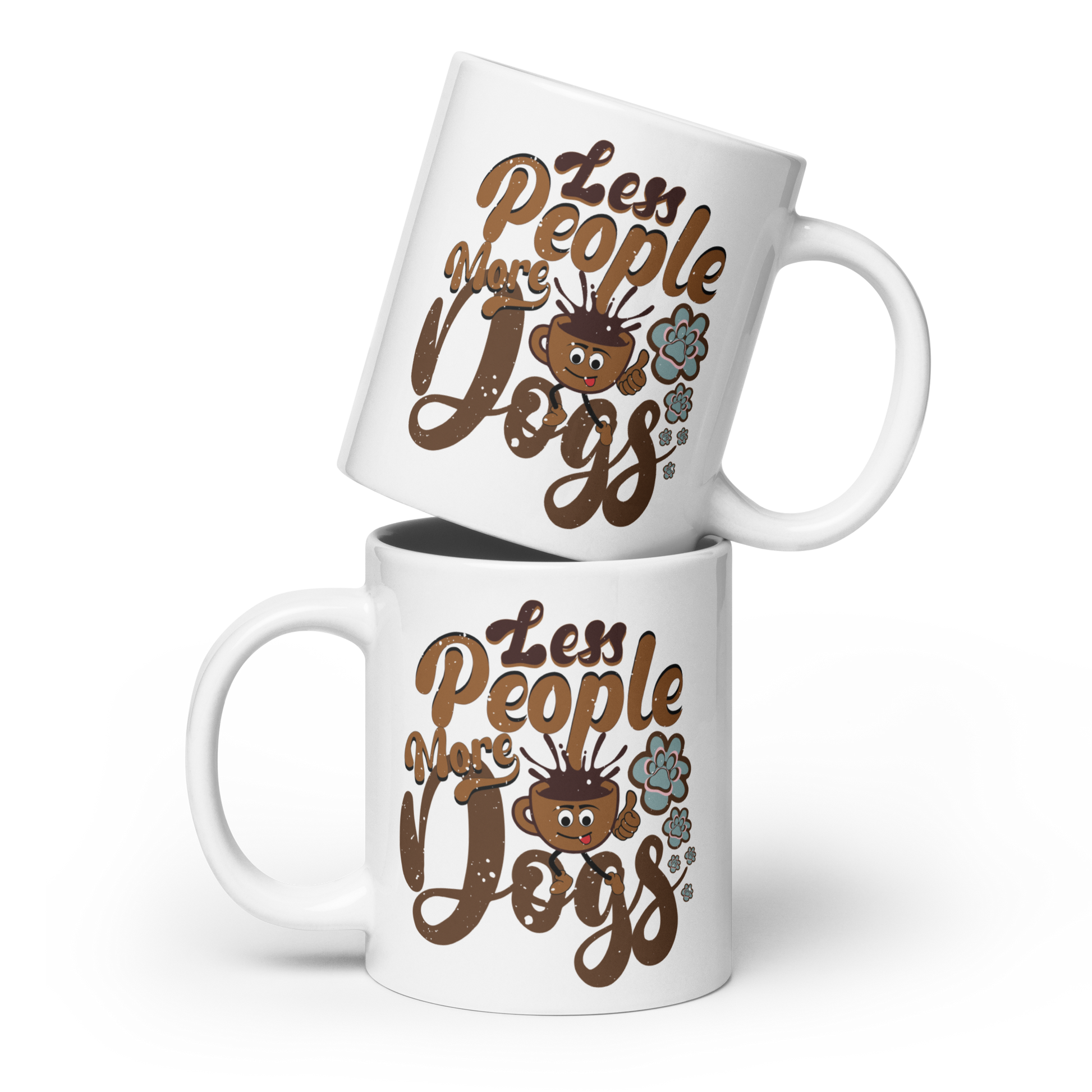 Less People More Dogs | Glossy Mug |  | FurEver Home Coffee