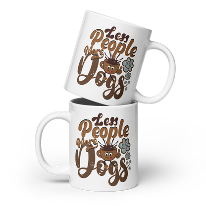 Less People More Dogs | Glossy Mug |  | FurEver Home Coffee